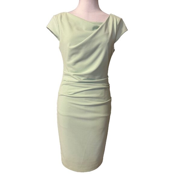 WHBM Dress 6 Light Mint Green Sheath Cap Sleeve Washable Career Church - Picture 2 of 12